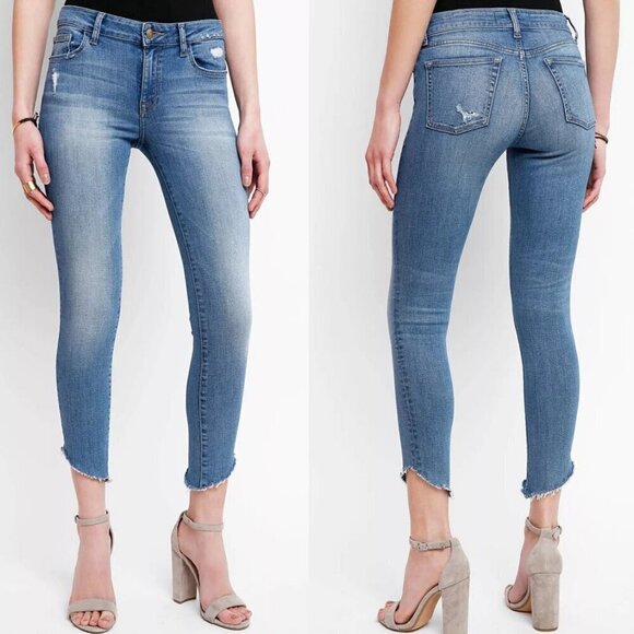 DL1961 Light Blue Acetate Wash Margaux Instasculpt Ankle Skinny Jeans - Picture 1 of 7